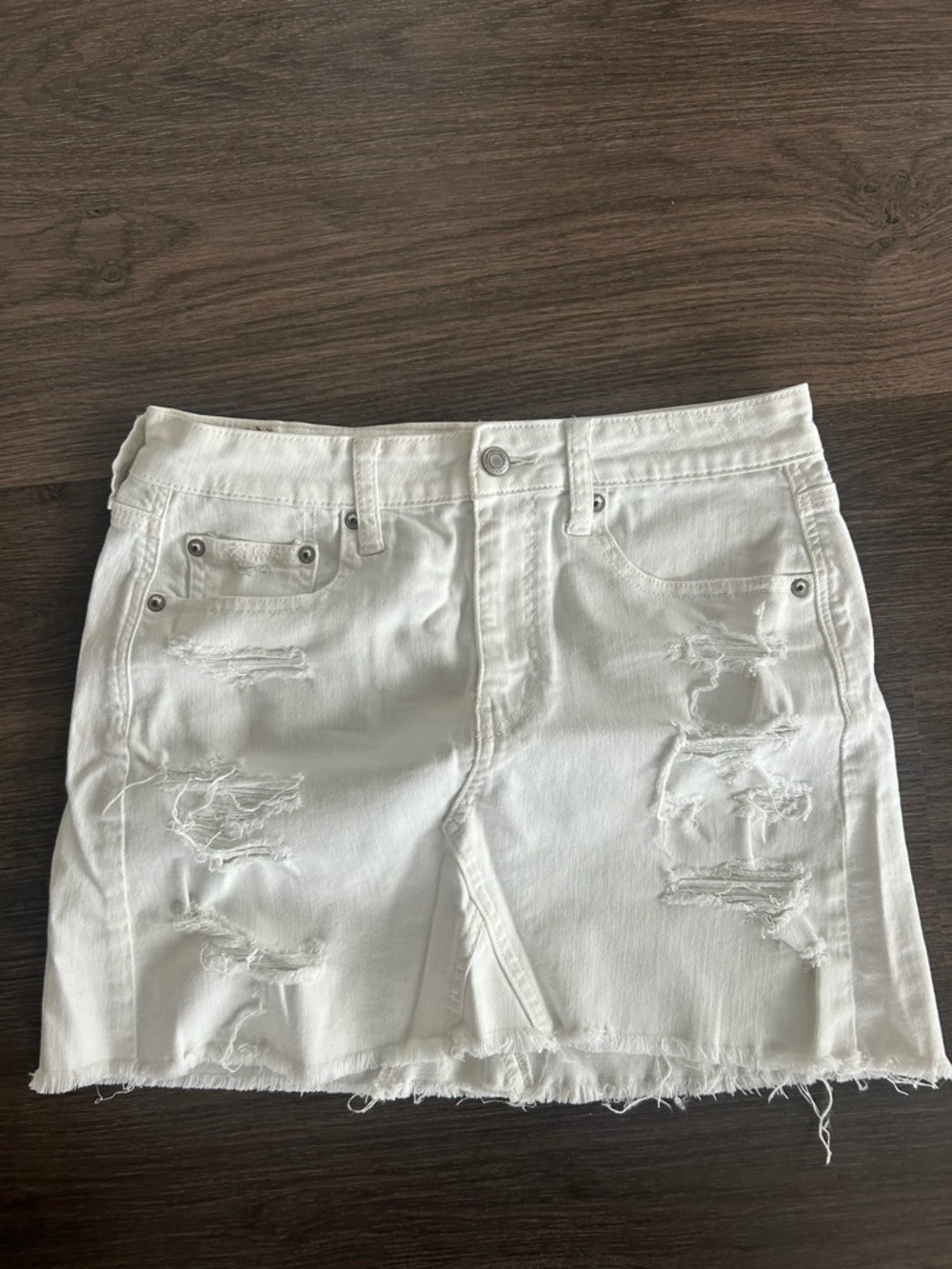 American Eagle White Denim Skirt